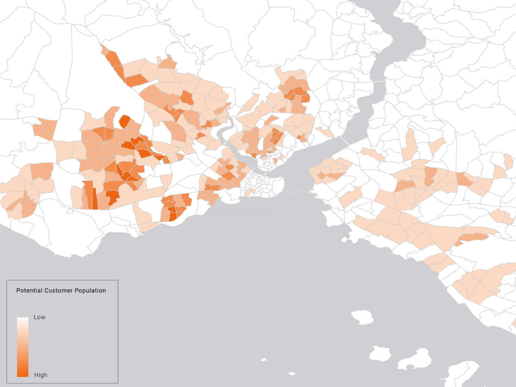 Spatial Analysis of Potential Customers